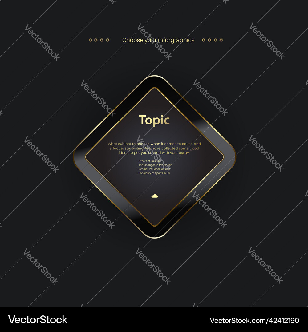 A gold option buttons template design for chart A gold option buttons template design for chart vector image