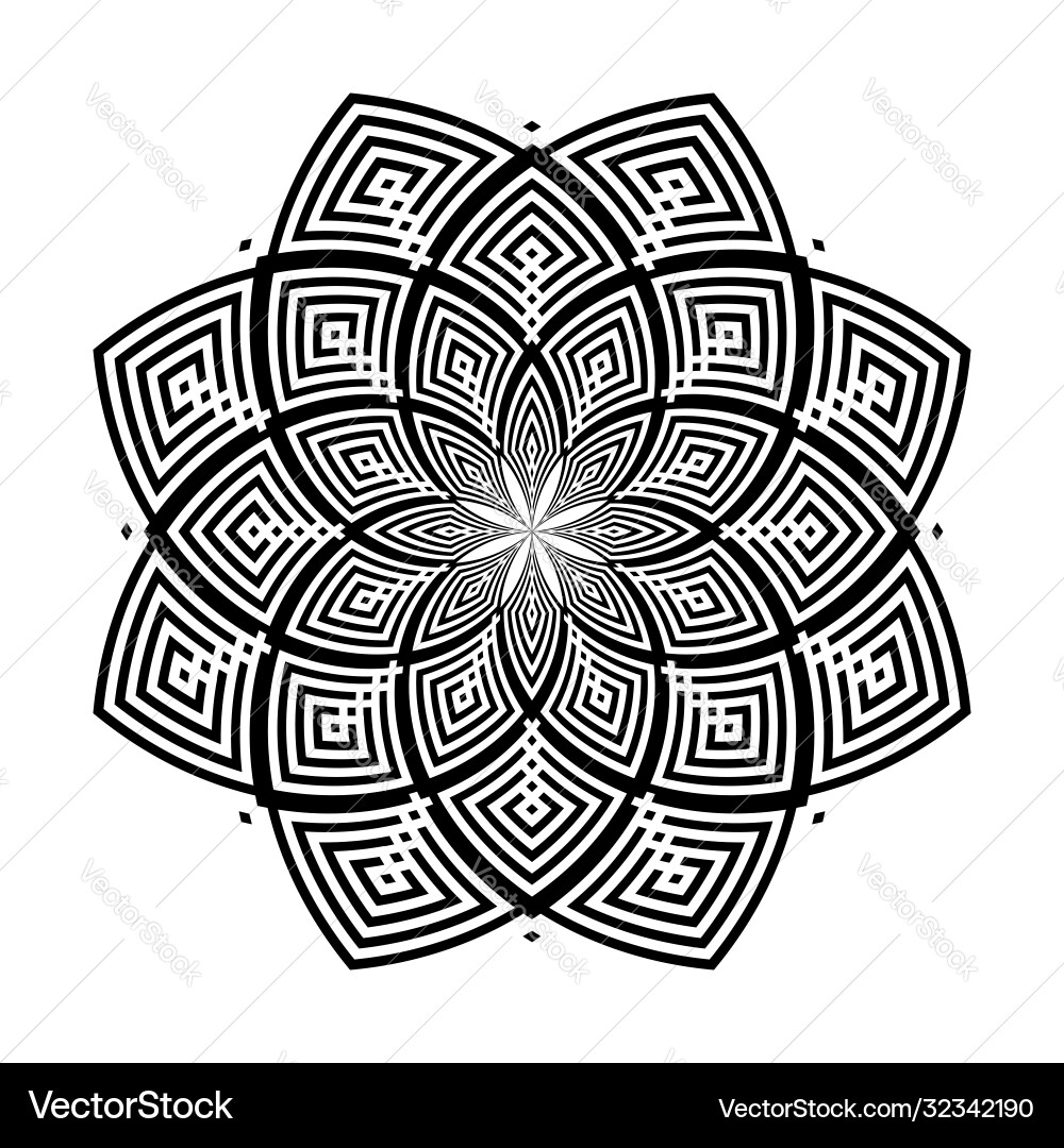 Abstract geometric circle rotation pattern vector image