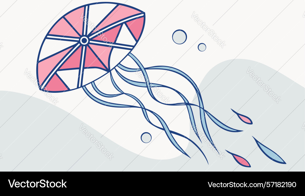 Abstract jellyfish with geometric patterns vector image