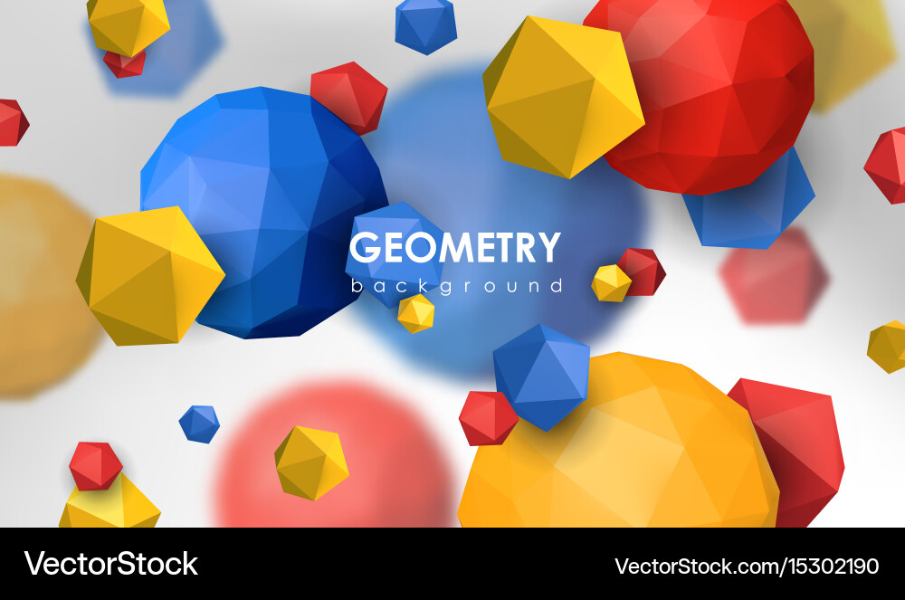 Abstract poligonal background 3d render vector image