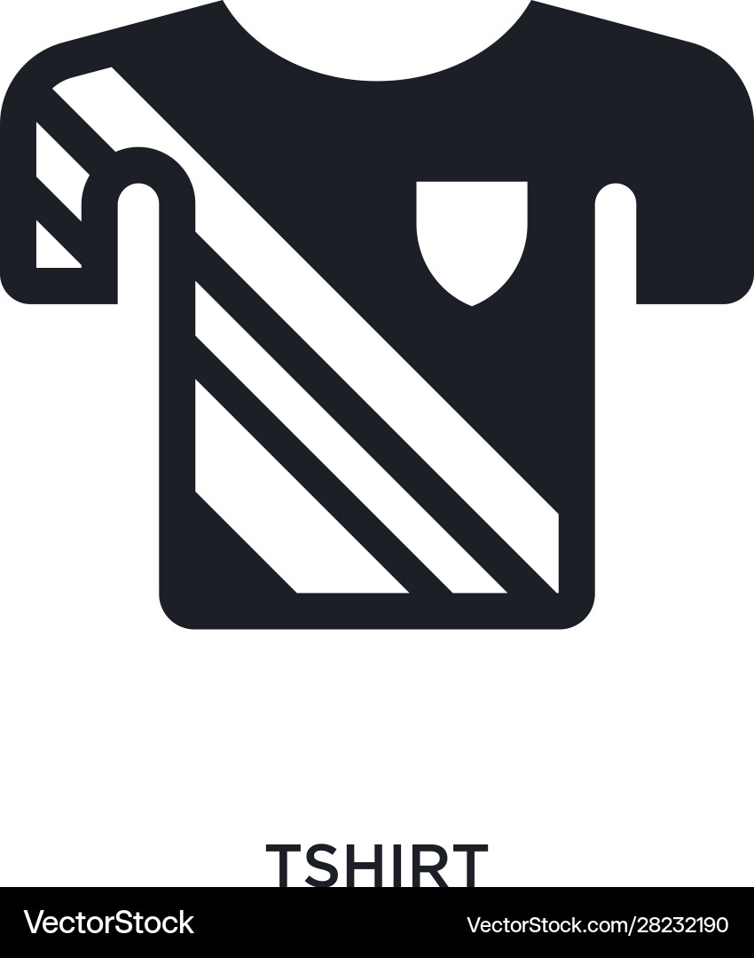 Black tshirt isolated icon simple element from Vector Image