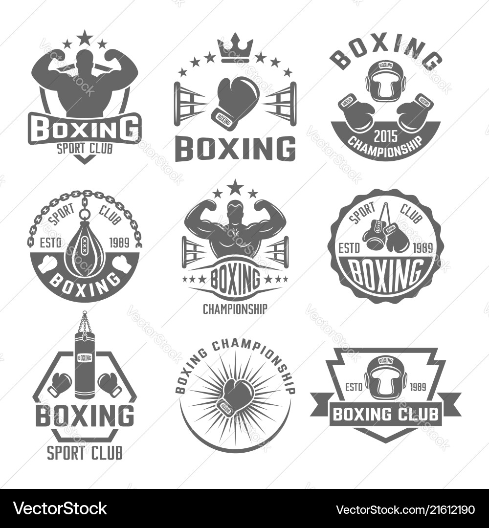 Boxing Club Emblem Set vector image