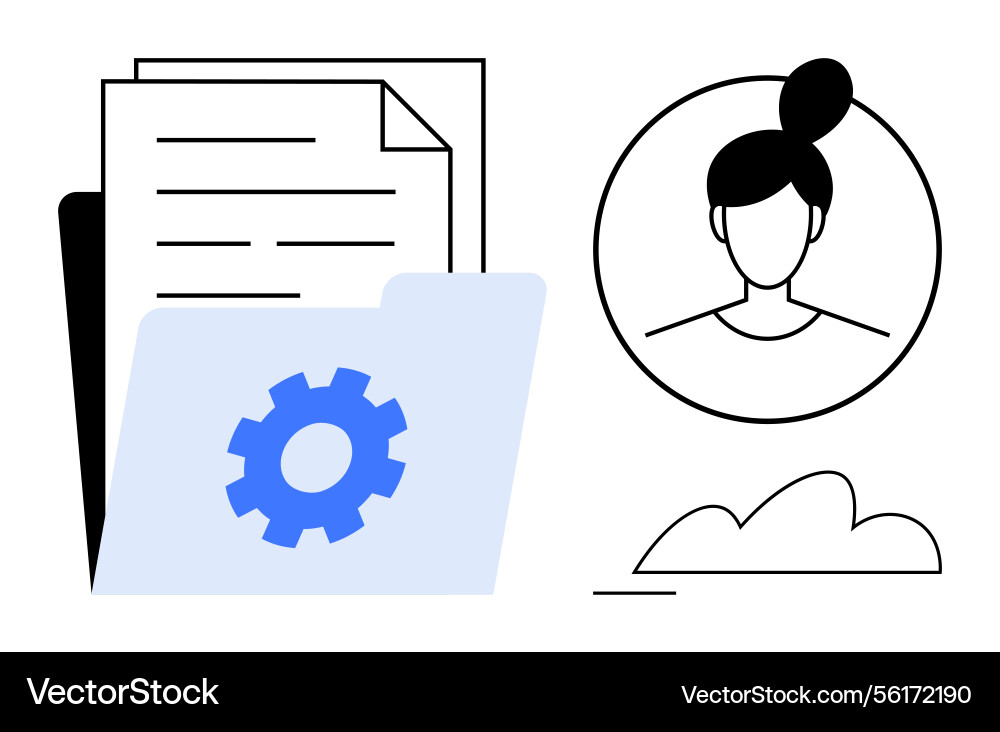 Document management and user profile with settings Document management and user profile with settings vector image