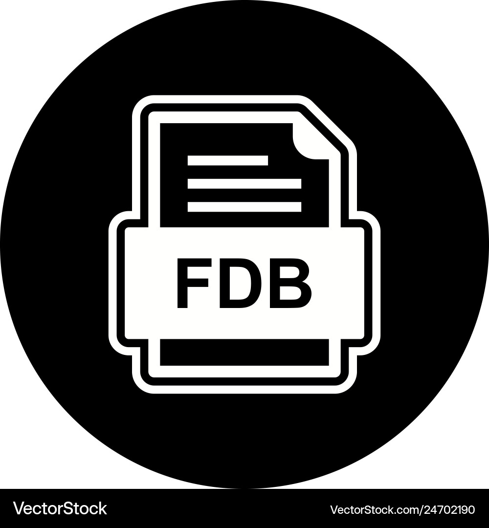 Fdb file document icon vector image