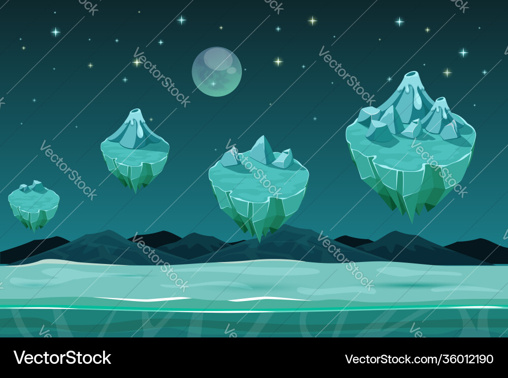 Frozen game planet horizontal background pattern Frozen game planet horizontal background pattern vector image