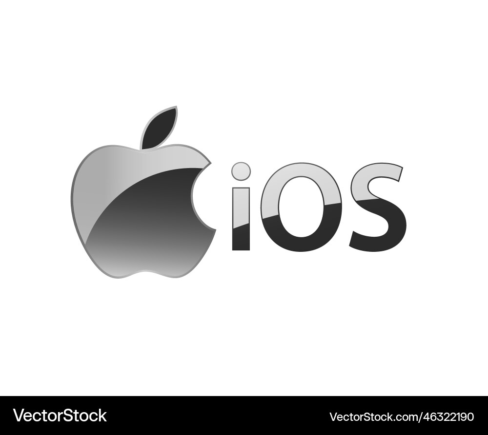 Ios icon logo software apple symbol with name Ios icon logo software apple symbol with name vector image