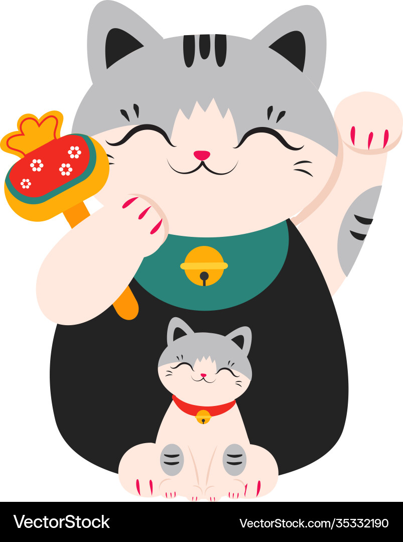 Japanese maneki neko symbol good luck Japanese maneki neko symbol good luck vector image