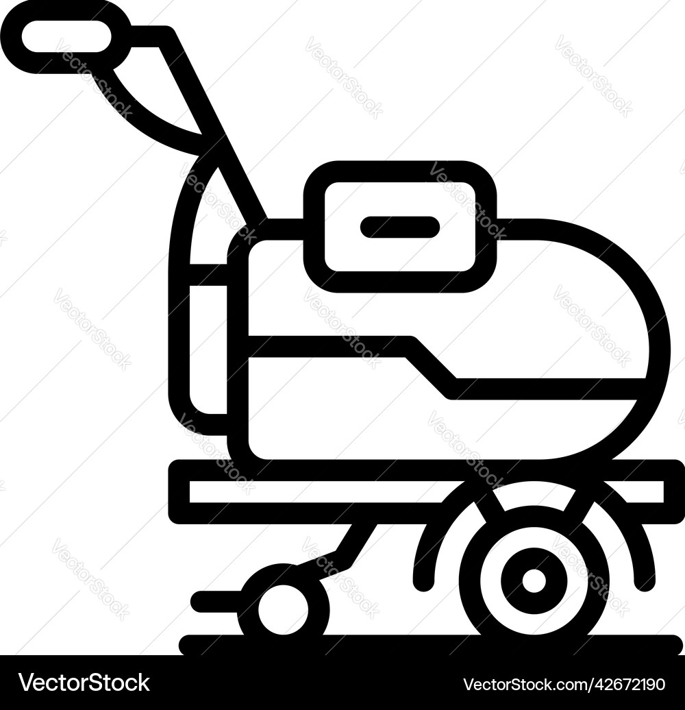 Machinery garden icon outline cultivator Machinery garden icon outline cultivator vector image
