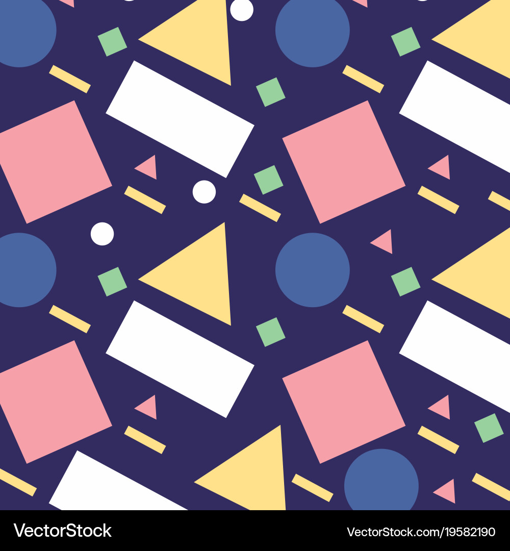 Memphis pattern triangle circle and square design vector image
