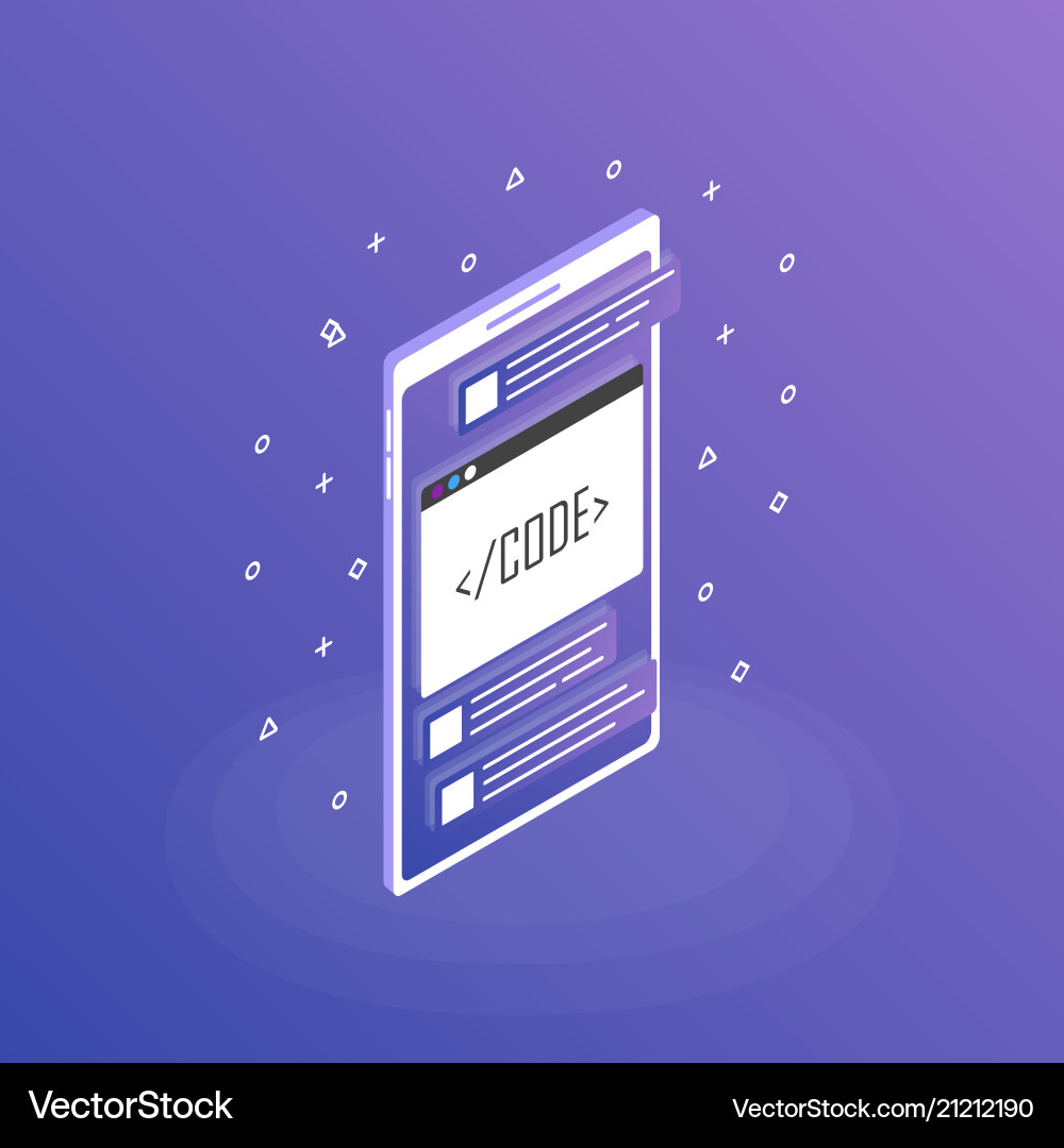 Mobile web development concept app Mobile web development concept app vector image