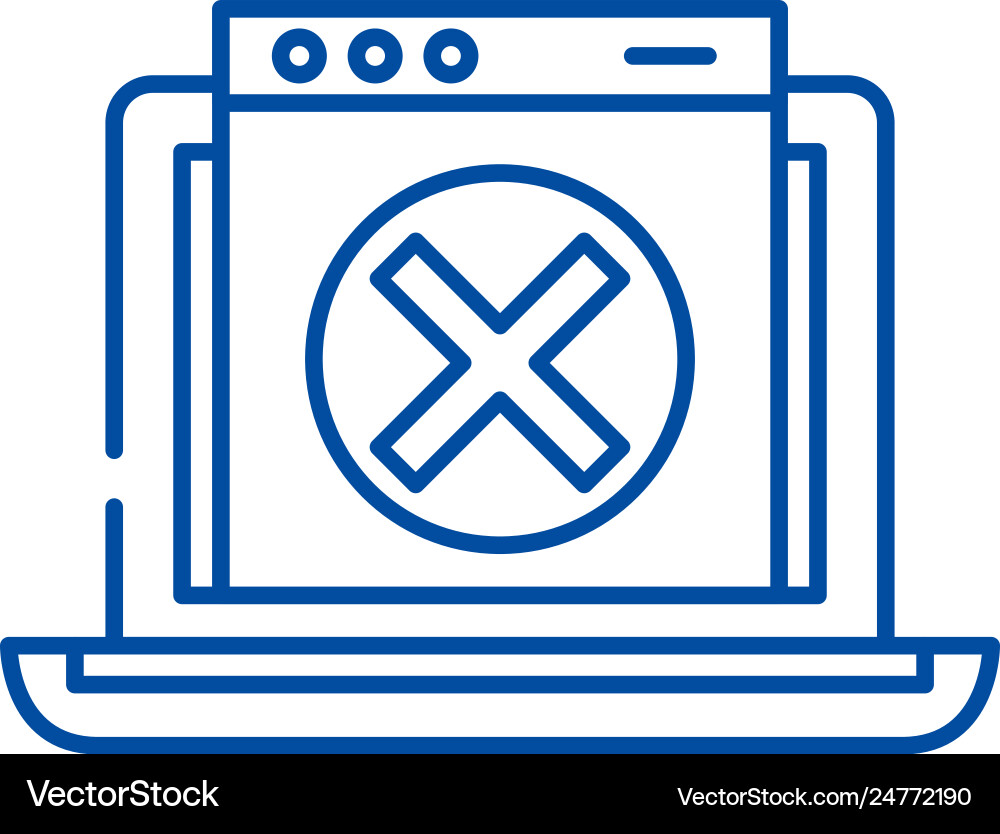 Network Error Icon - Line Style vector image