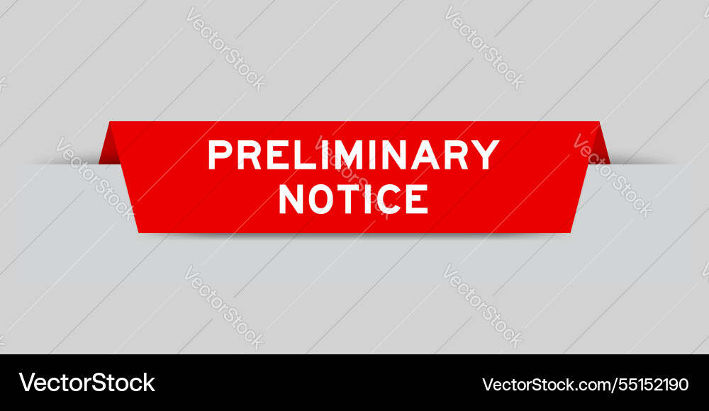 Red color inserted label with word preliminary Red color inserted label with word preliminary vector image