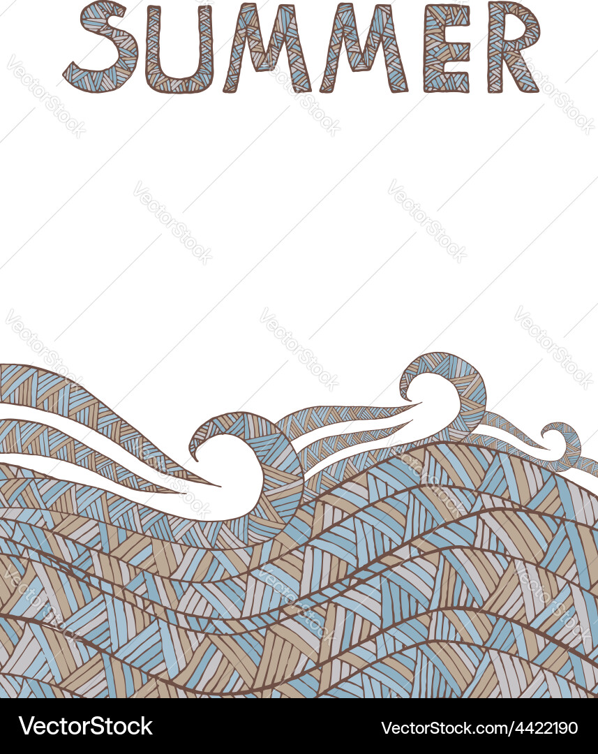 Retro Wave Pattern - Summer Vibes vector image