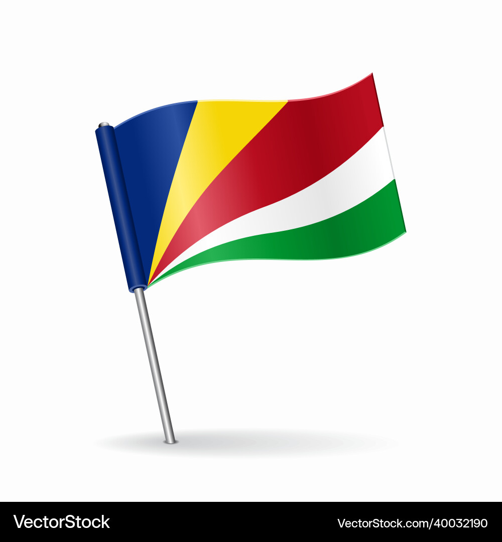 Seychelles flag map pointer layout Seychelles flag map pointer layout vector image