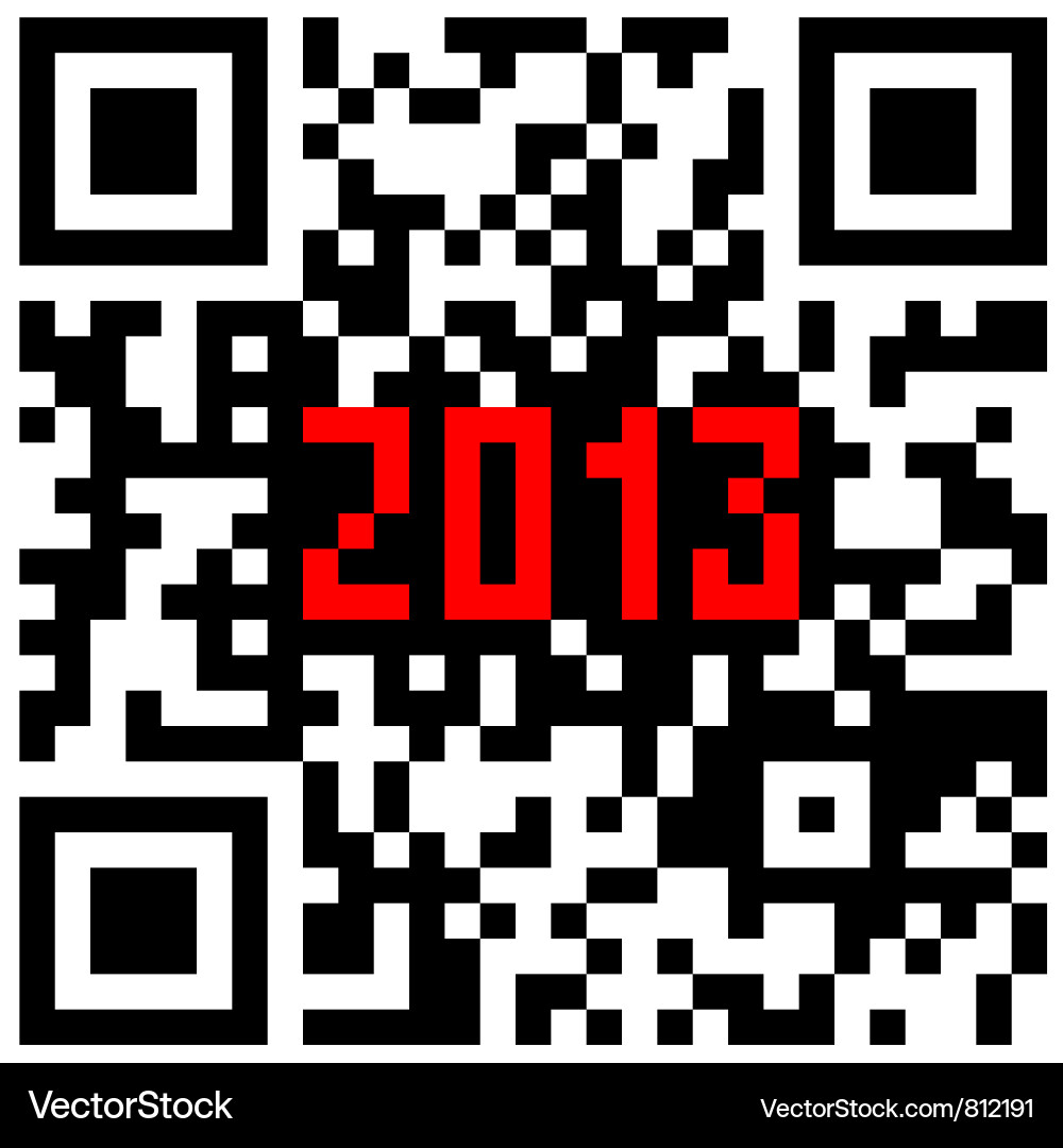 2013 New Year QR Code Countdown Vector Image