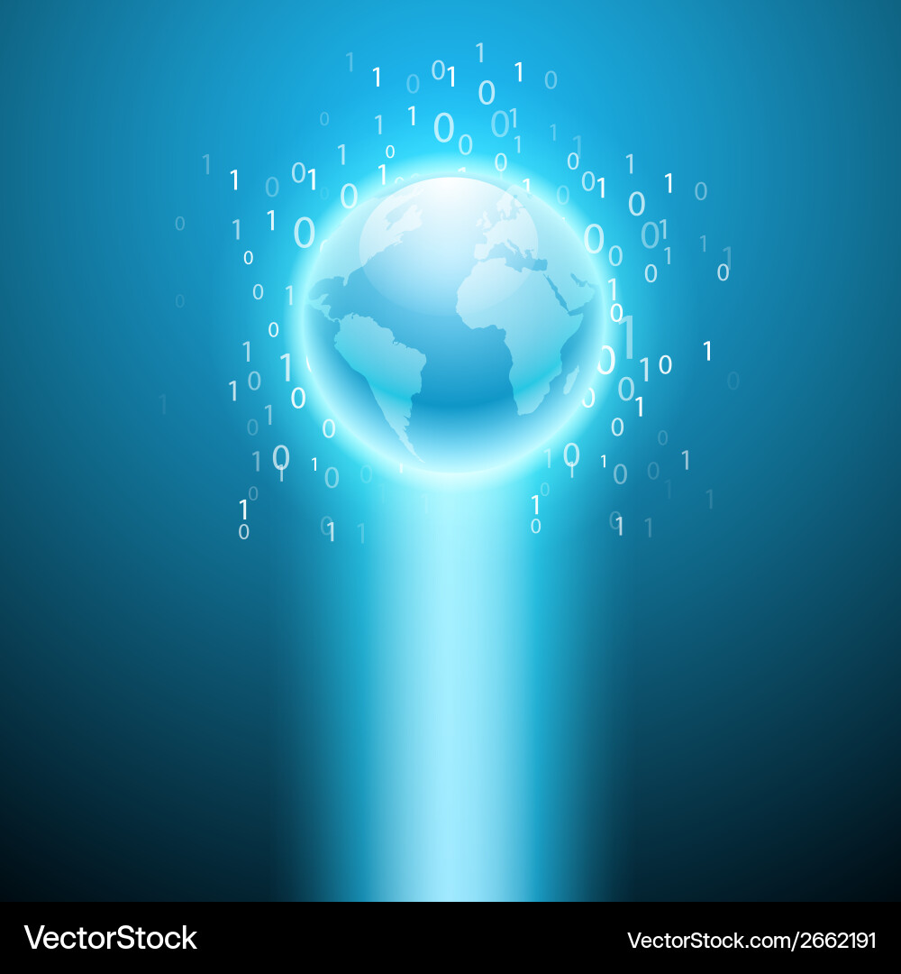 Binary Code Globe Stream Vector Image