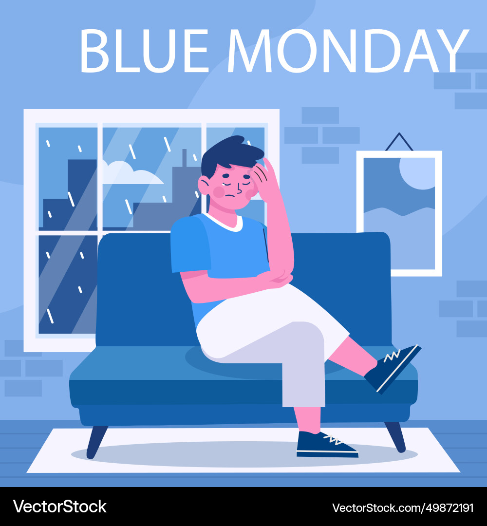 Blue monday isolated on white background Blue monday isolated on white background vector image