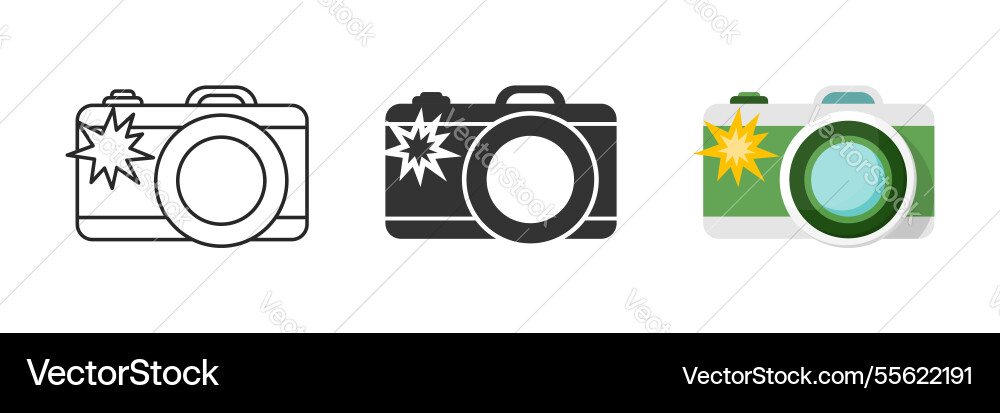 Camera icon set collection in flat style Camera icon set collection in flat style vector image