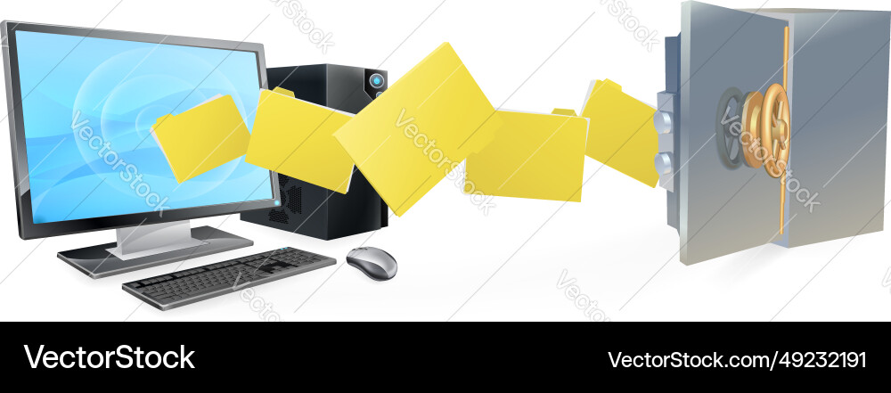 Computer safe secure transfer backup Royalty Free Vector