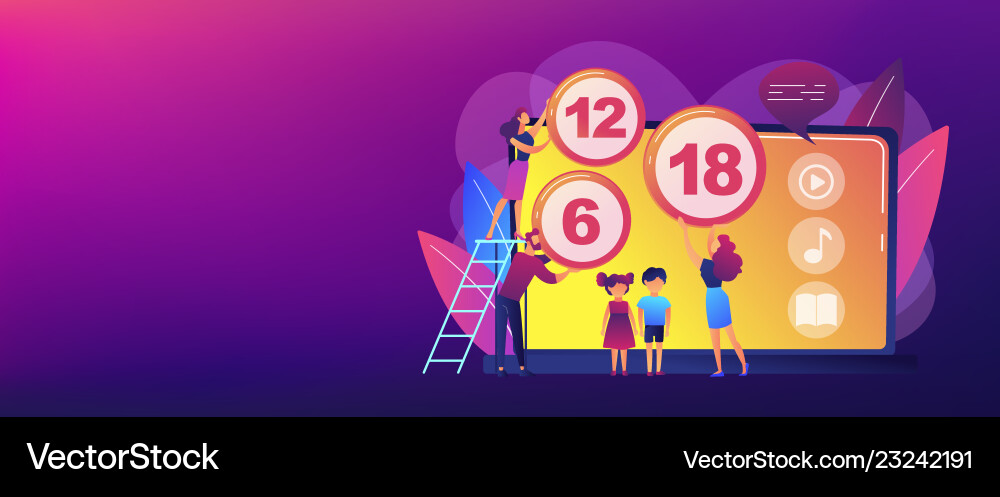 Content rating system concept banner header Vector Image