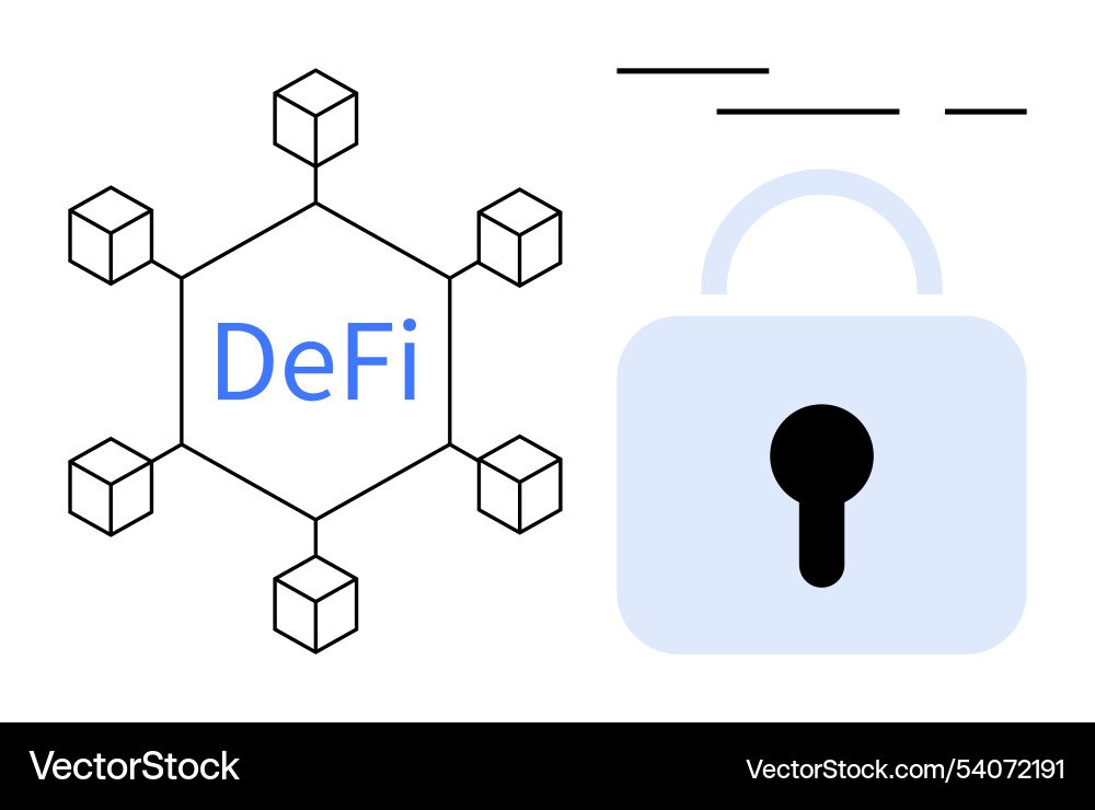 Decentralized finance concept with network nodes vector image