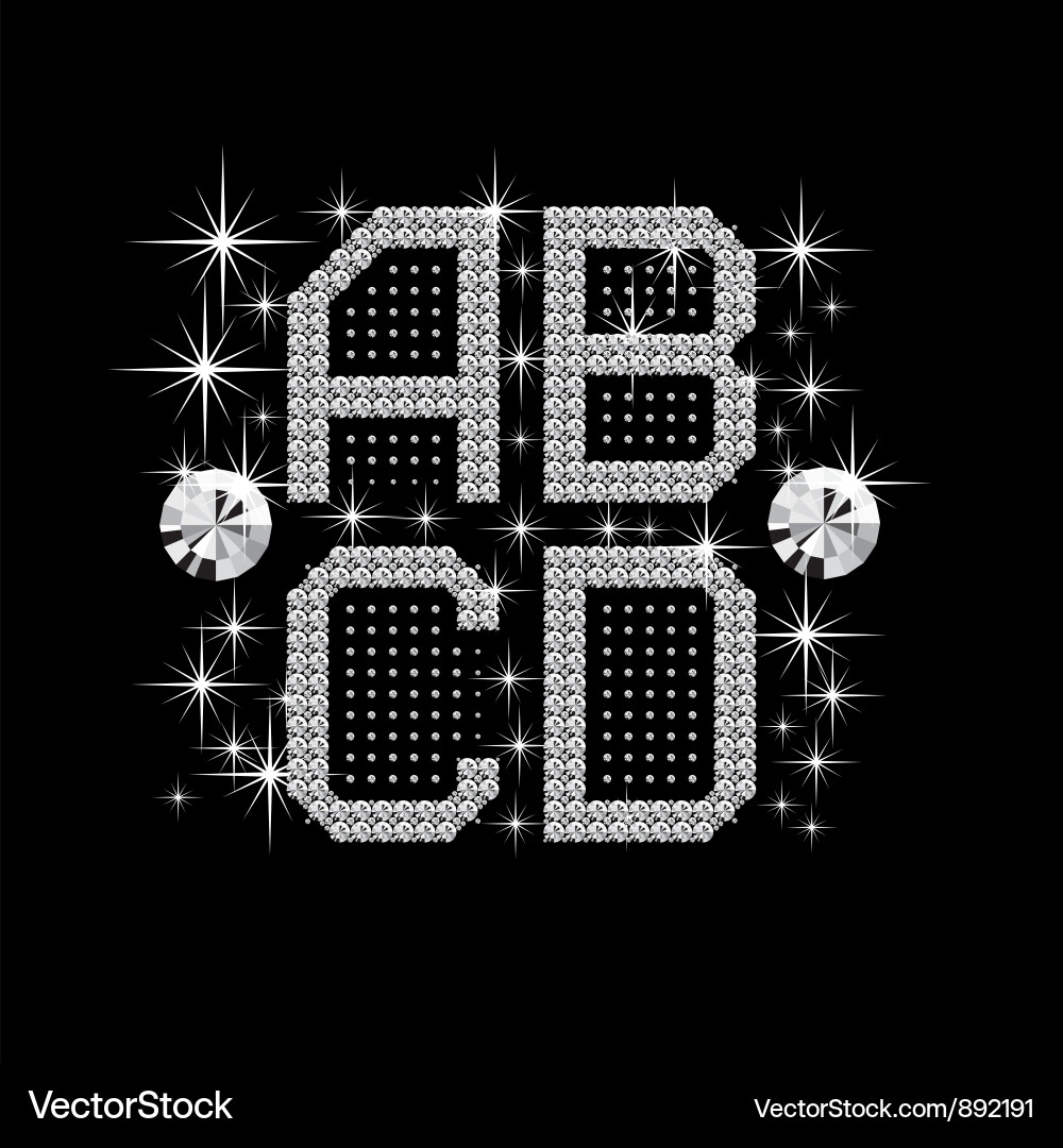 Diamant Alphabet Buchstaben Set Vektorbild