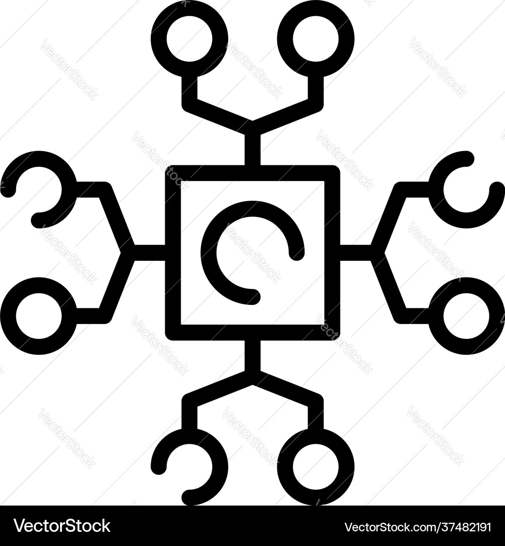 Digital blockchain icon outline style Digital blockchain icon outline style vector image