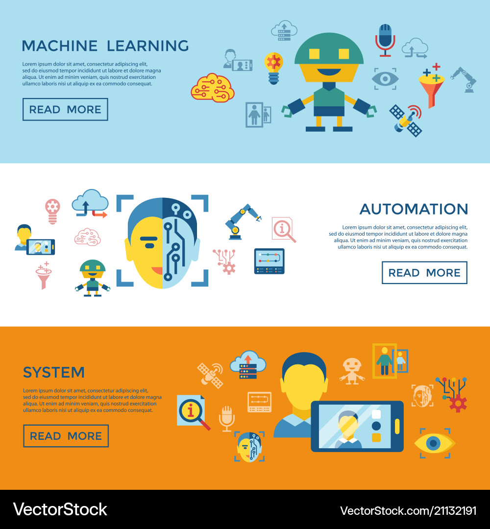 Digital machine learning Digital machine learning Vector Image