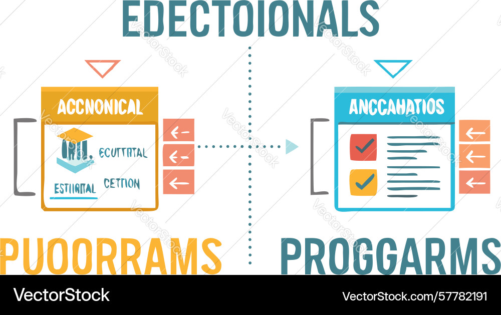 Educational program options symbolizing learning vector image