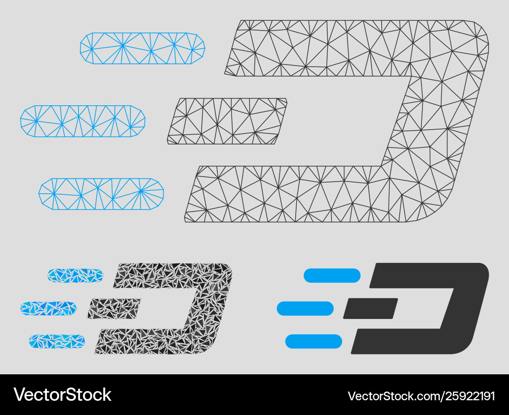 Fast send dash mesh network model Fast send dash mesh network model vector image