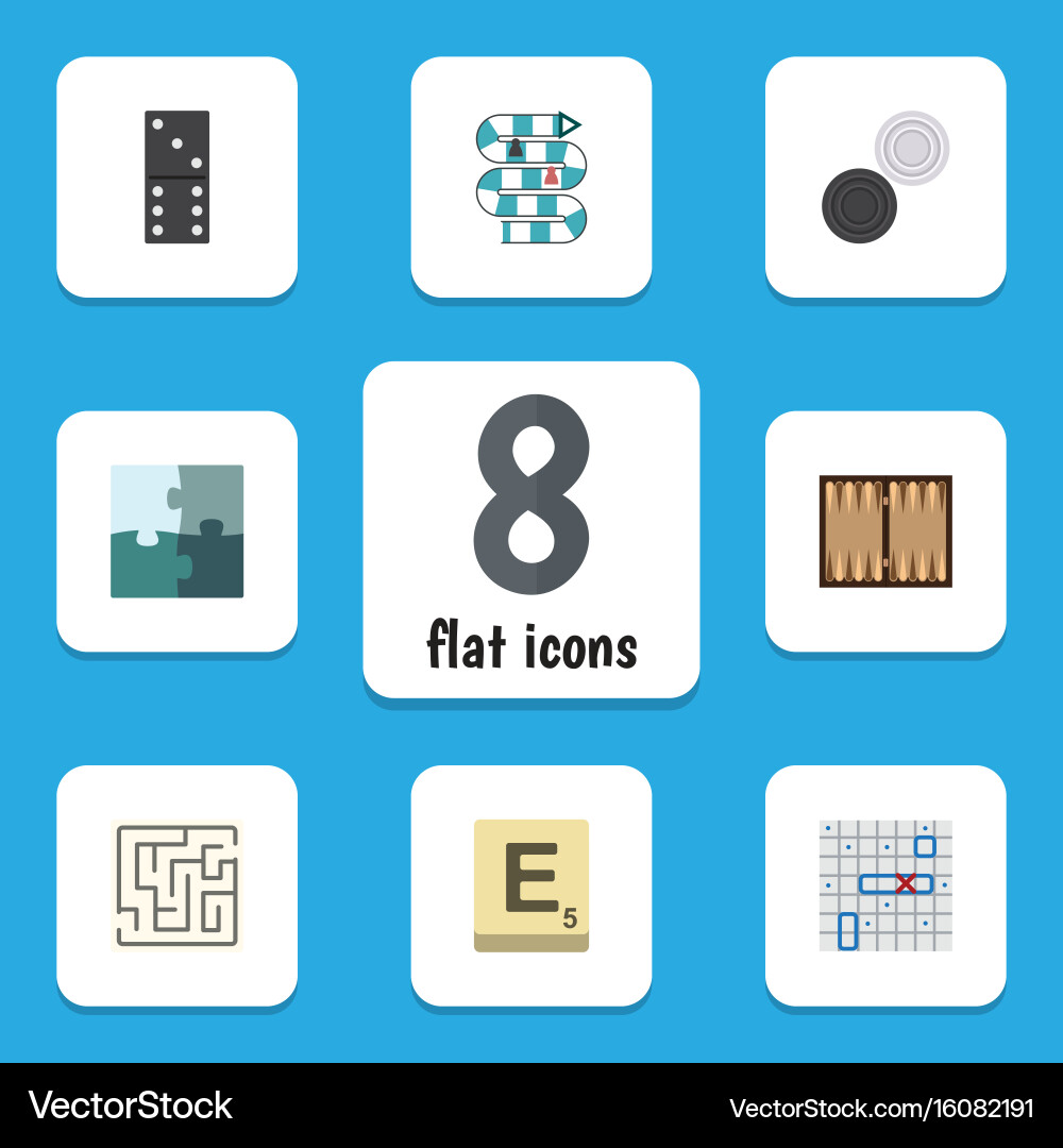 Flat icon games set of dice bones game Vector Image