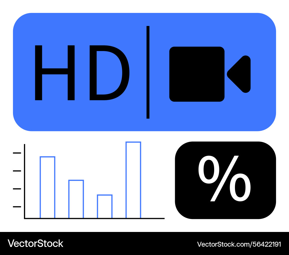 Hd video streaming concept with data visualization Hd video streaming concept with data visualization vector image