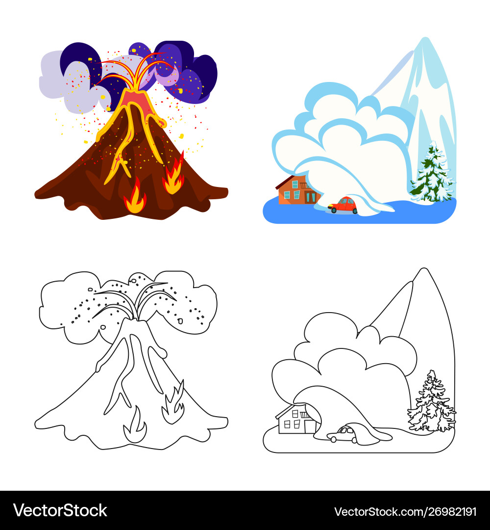 Isolated object weather and distress sign set Vector Image
