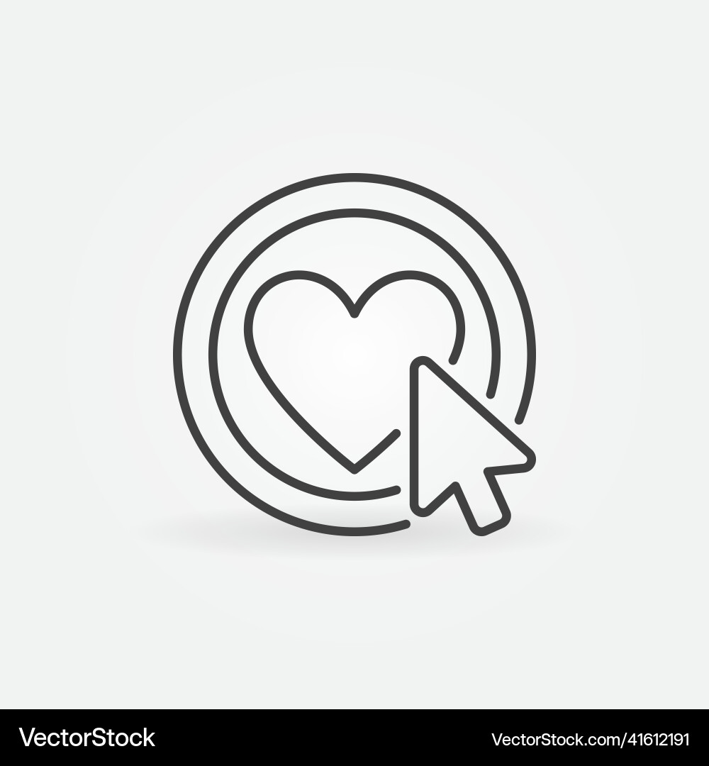 Mouse click or cursor on heart like concept Mouse click or cursor on heart like concept vector image