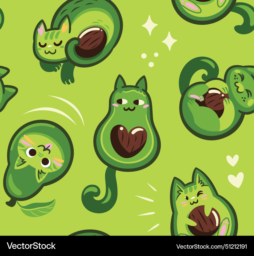 Seamless pattern with avocatos on lime Seamless pattern with avocatos on lime Vector Image