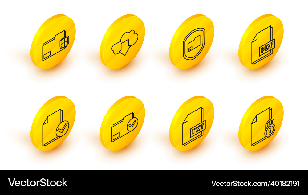Set line document and lock txt file Set line document and lock txt file vector image