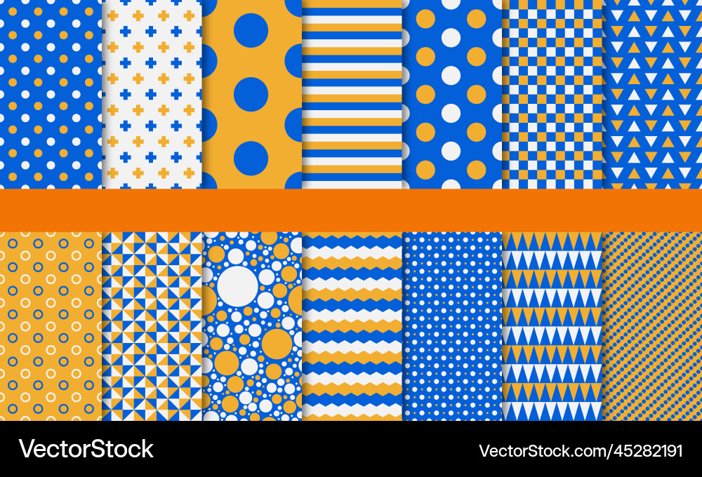 Set of geometric seamless pattern abstract Vector Image