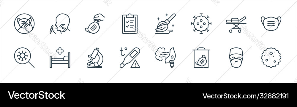 Stop virus line icons linear set quality Stop virus line icons linear set quality Vector Image
