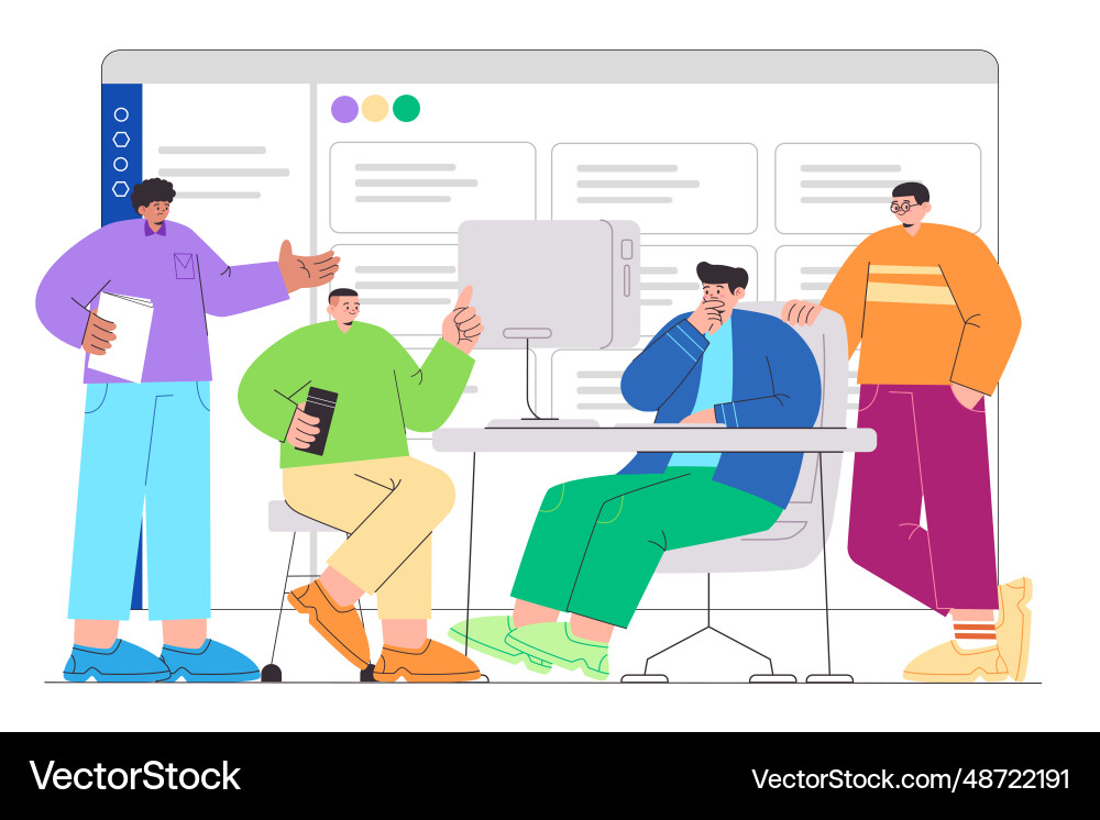 Team work agile project planning task list Team work agile project planning task list vector image