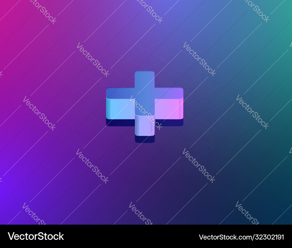 Three dee tech font plus character isometric Three dee tech font plus character isometric vector image