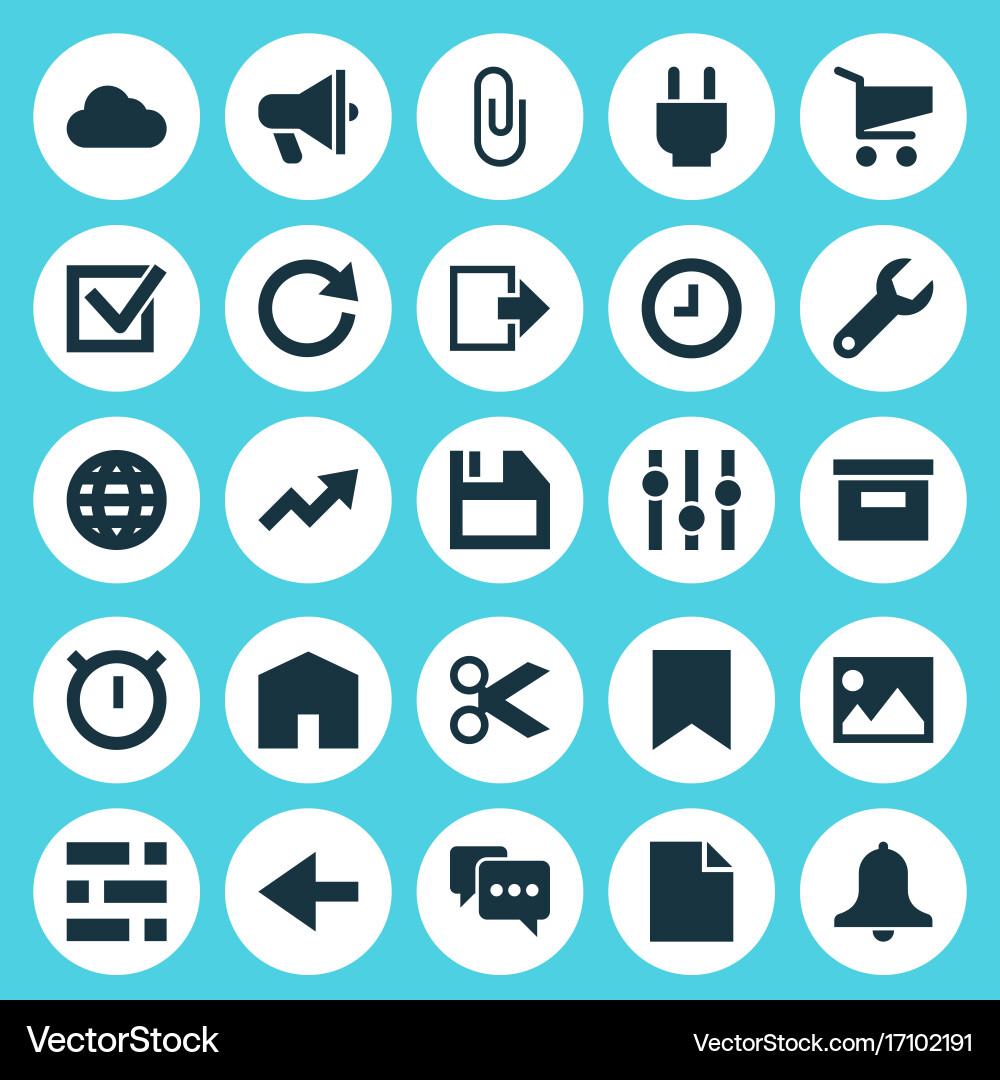 User icons set collection of mark folder exit vector image