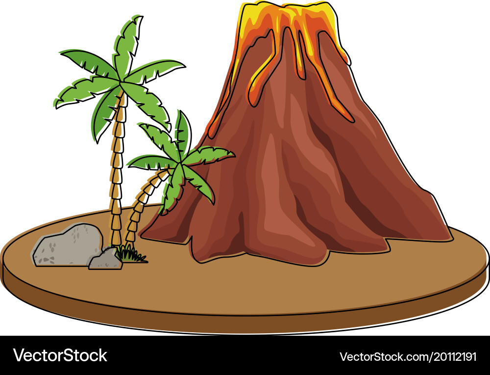 Vulcan with lava Vector Image