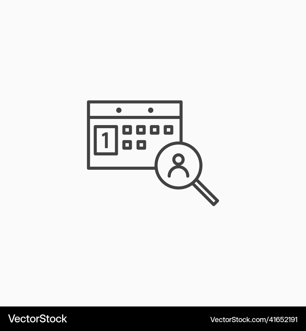 Work time employee shedule line icon human hr Work time employee shedule line icon human hr vector image