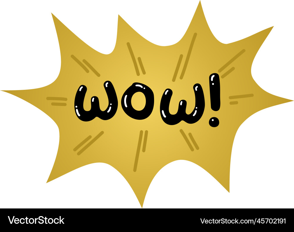 Wow comic speech bubble expression text cartoon Wow comic speech bubble expression text cartoon vector image