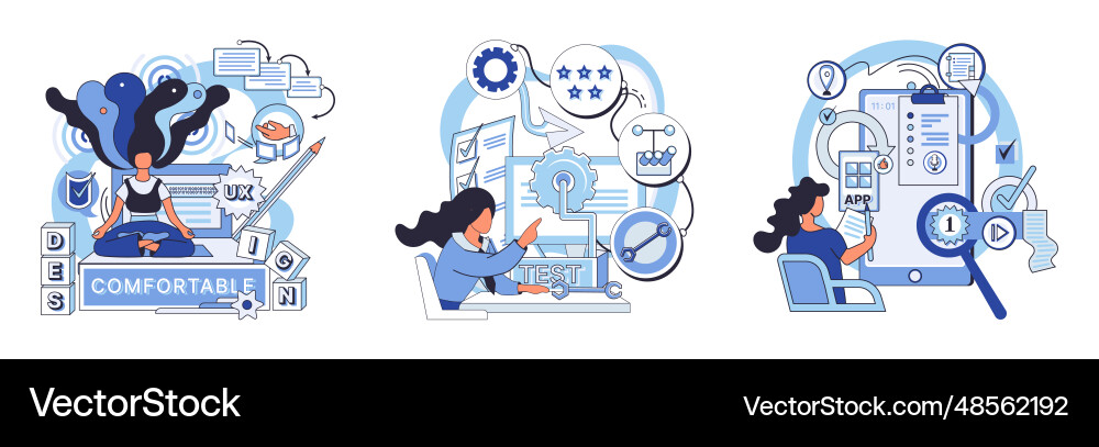 Application testing metaphor software Application testing metaphor software vector image