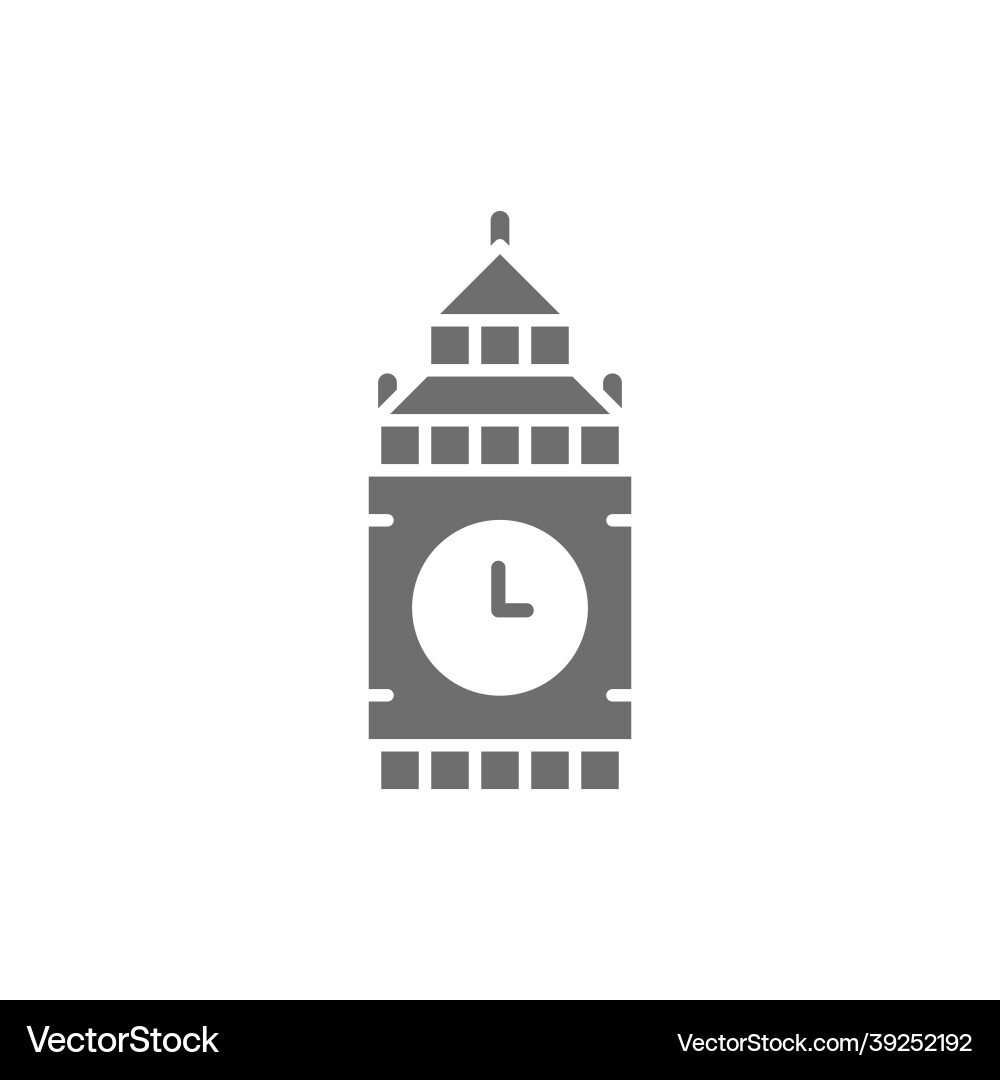 Big ben united Königreich Wahrzeichen grau Ikone Big ben united Königreich Wahrzeichen grau Ikone vektorbild