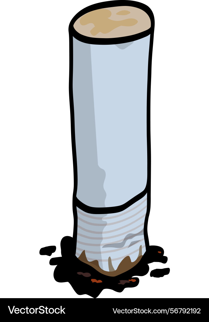cigarette butt drawing Cigarette butt filter drawing – Royalty-Free Vector