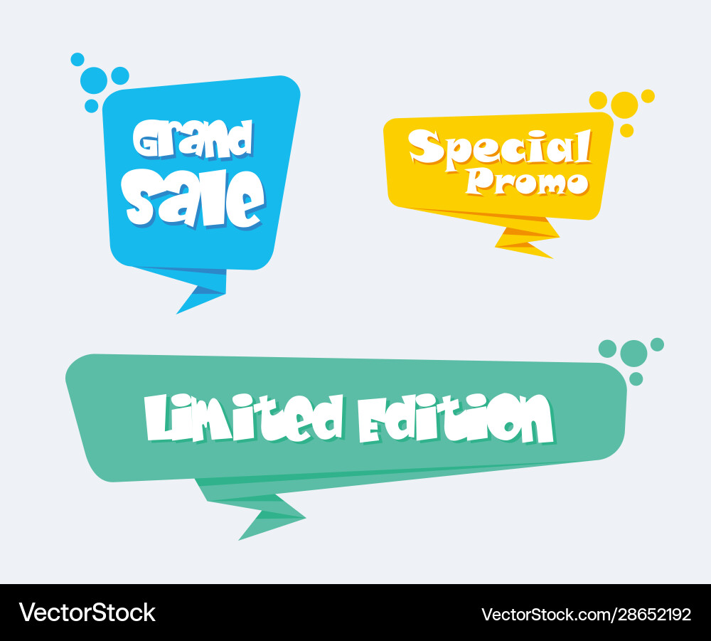 Collection sale discount styled banners Collection sale discount styled banners vector image