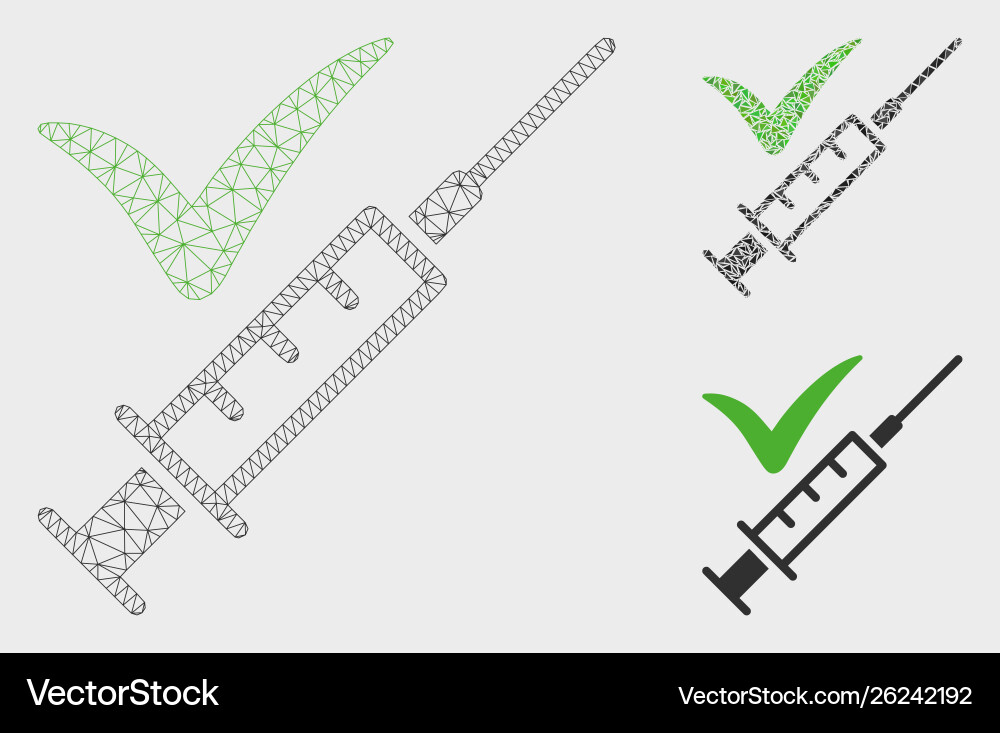 Confirmed injection mesh 2d model Confirmed injection mesh 2d model Vector Image