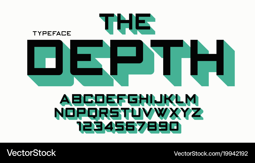 Depth Font - Modern Typeface Vector Image